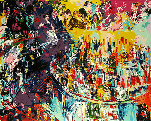 Leroy Neiman - Toot's Shor Bar - Limited Edition Serigraph