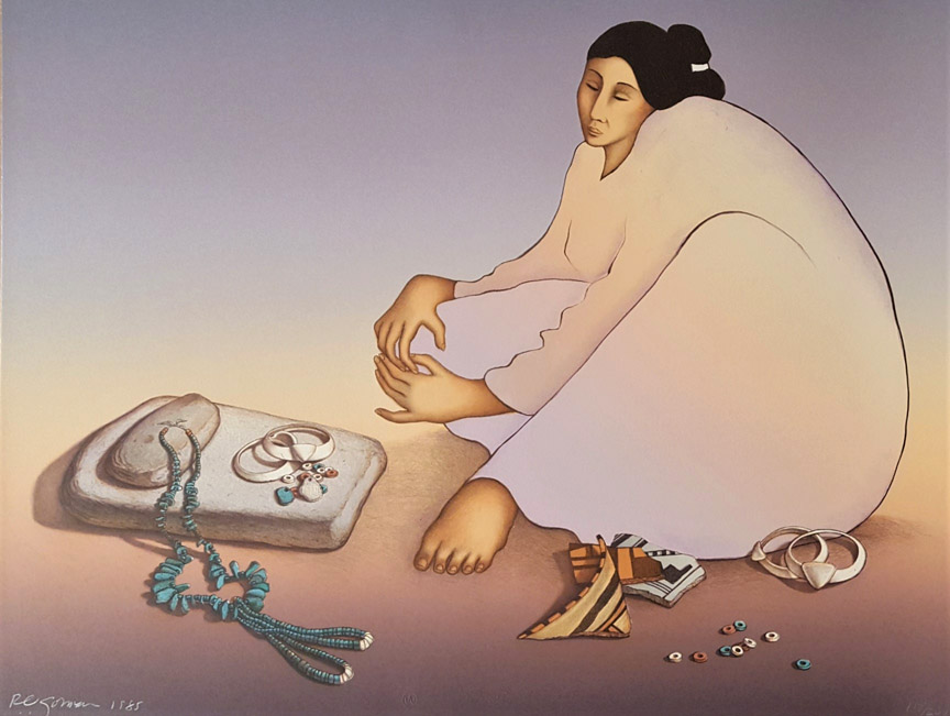 RC Gorman - Trading Woman - Limited Edition Lithograph