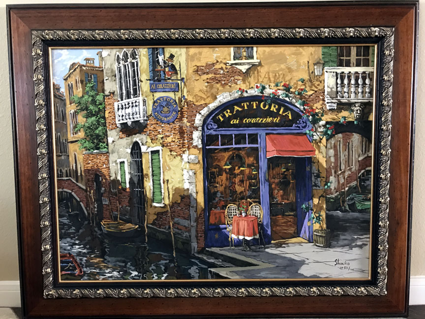 Viktor Shvaiko - Trattoria On Water - Limited Edition Enhanced Canvas