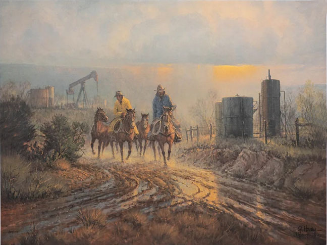 G Harvey - Twentieth Century Ranching - Limited Edition Lithograph