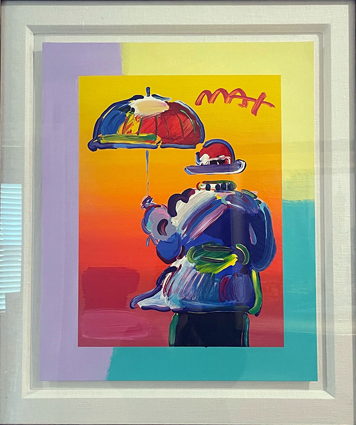 Peter Max - Umbrella Man - Original Mixed Media / Acrylic / Color Lithography