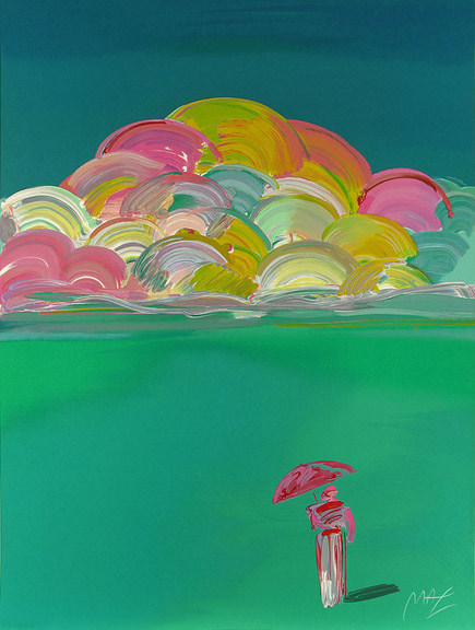 Peter Max - Umbrella Man With Rainbow Sky - Limited Edition Lithograph