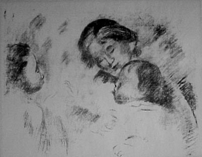 Pierre-Auguste Renoir - Un Mere Et Deux Enfants - Limited Edition Lithograph