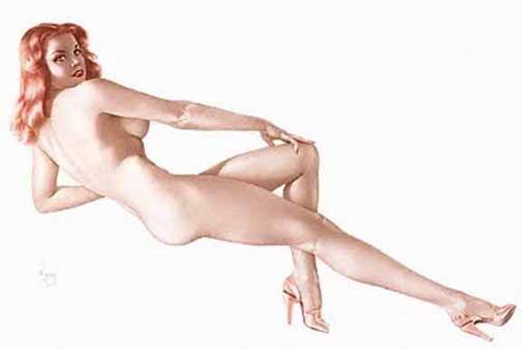 Alberto Vargas - Legacy Nude #5 - Red Fire - Limited Edition Lithograph