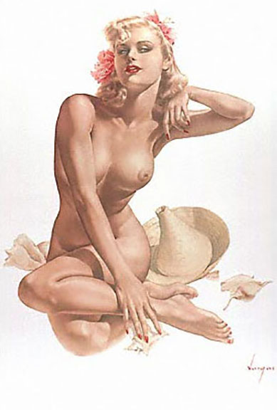 Alberto Vargas - Legacy Nude #12 - Sea Shells - Limited Edition Lithograph