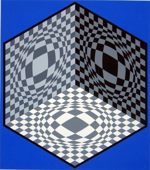 Victor Vasarely - Cubic Relationship - Limited Edition Serigraph