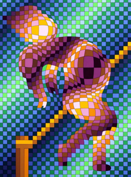 Victor Vasarely - Harlequin Sportif - Limited Edition Serigraph
