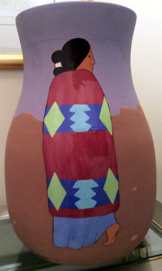RC Gorman - Meeting - Limited Edition Hand Cast Ceramic Vase