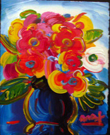 Peter Max - Vase Of Flowers Series 44 Series IV #1 - Original Painting - Acrylic on Panel