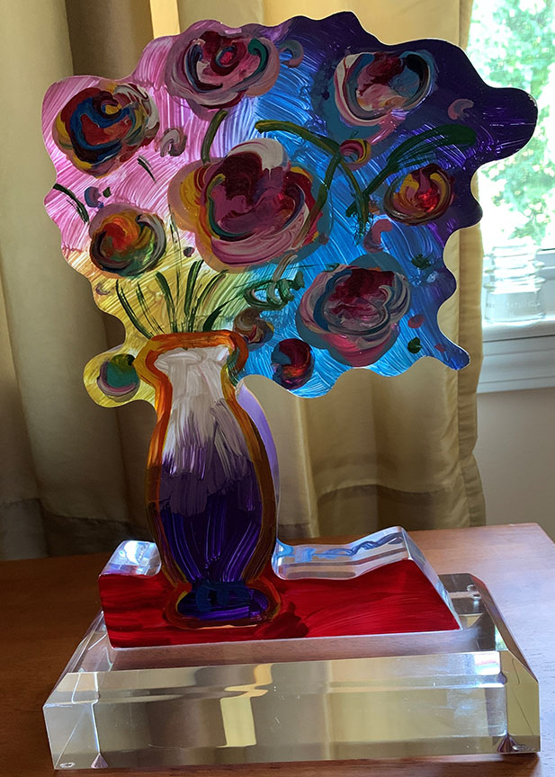Peter Max - Vase of Flowers Ver. III #115 - Original Acrylic Sculpture