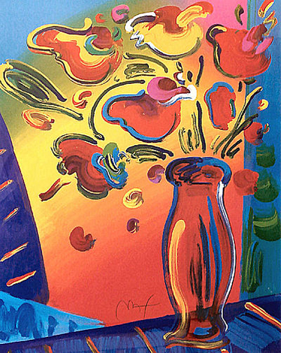 Peter Max - Vase Of Flowers - Limited Edition Lithograph