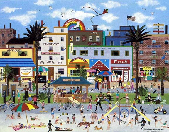 Jane Wooster Scott - Venice Beach Vibes - Limited Edition Lithograph