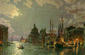 John Stobart - Venice Moonlight over Grand Canal, c.1870 - Limited Edition Lithograph