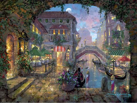 James Coleman - Venice Twilight - Limited Edition Giclee on Canvas