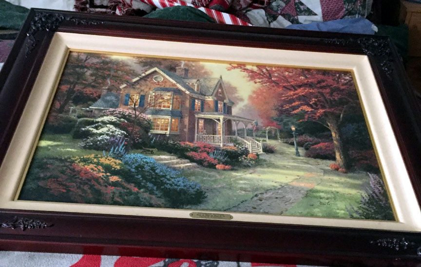 Thomas Kinkade - Victorian Autumn Home is Where the Heart Is IV - Limited Edition Offset Lithograph on Canvas
