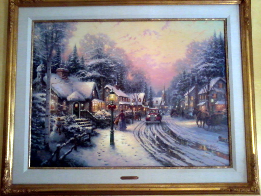 Thomas Kinkade - Village Christmas Christmas Cottage VIII - Limited Edition Offset Lithograph on Canvas