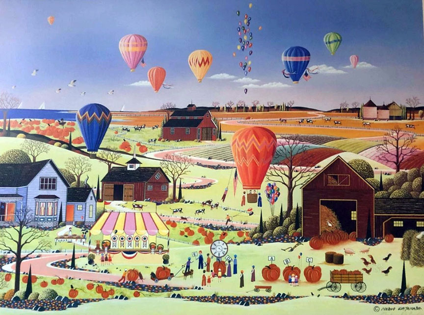 Nobuo Nicky Watanabe - Pumpkin Festival - Limited Edition Serigraph