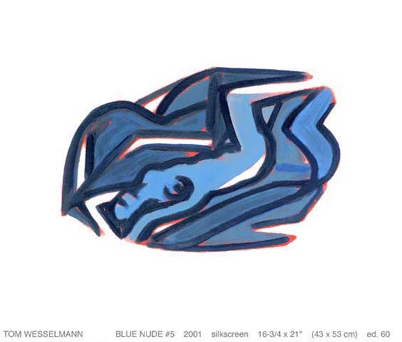 Tom Wesselmann - Blue Nude #5 - Limited Edition Silkscreen