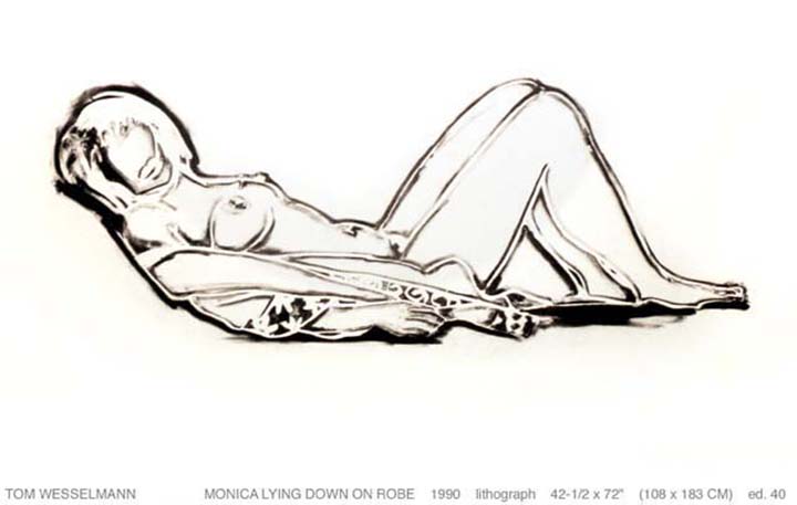 Tom Wesselmann - Monica Lying Down On Robe - Limited Edition Lithograph