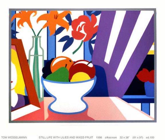 Tom Wesselmann - Still Life With Lilies And Mixed Fruit - Limited Edition Silkscreen