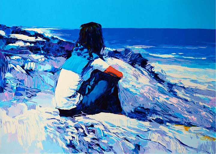 Nicola Simbari - White Beach - Limited Edition Serigraph