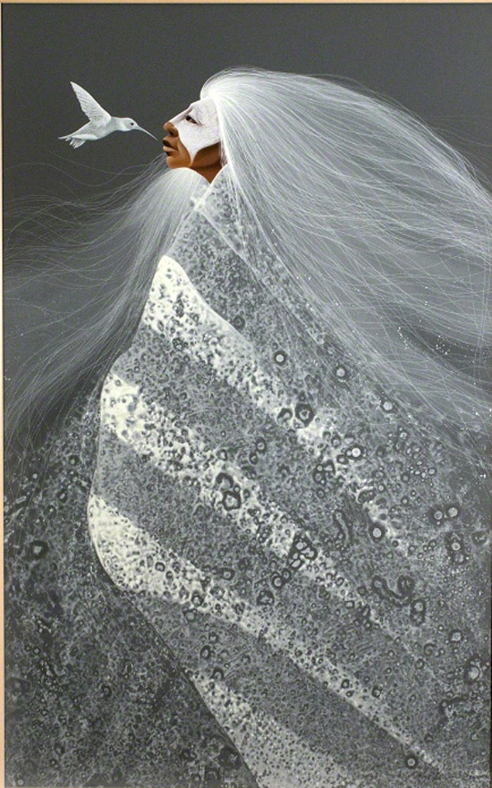 Frank Howell - White Hummingbird - Limited Edition Serigraph