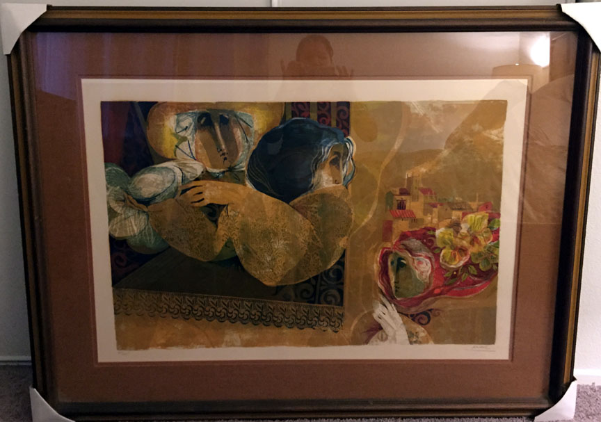 Sunol Alvar - Woman with Dove - Limited Edition Lithograph