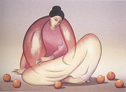 RC Gorman - Woman with Oranges - Limited Edition Lithograph