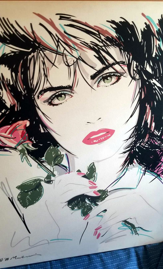 Dennis Mukai - Woman with a Rose - Original Painting - on Canvas