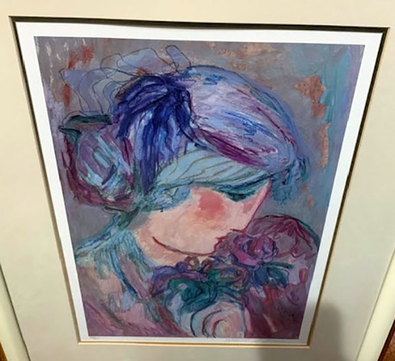 Barbara A. Wood - Lady With Flower And Baby - Limited Edition Serigraph