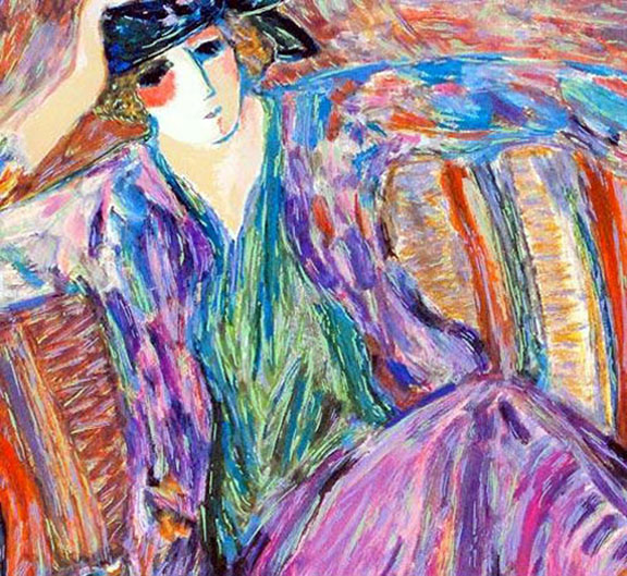 Barbara A. Wood - Pensive Woman - Limited Edition Serigraph