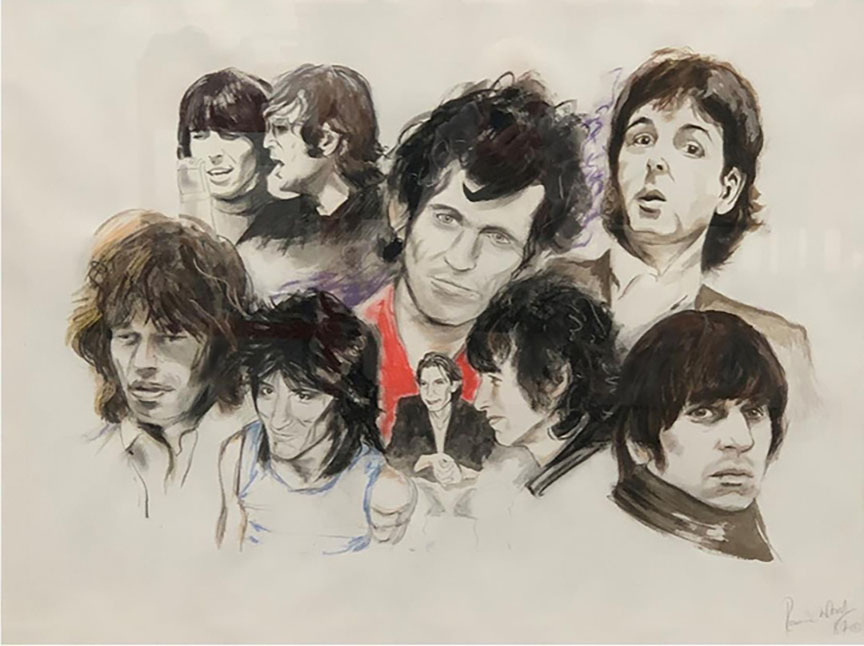 Ronnie Wood - Decades 60'S - Original Painting - Mixed Media on Canvas