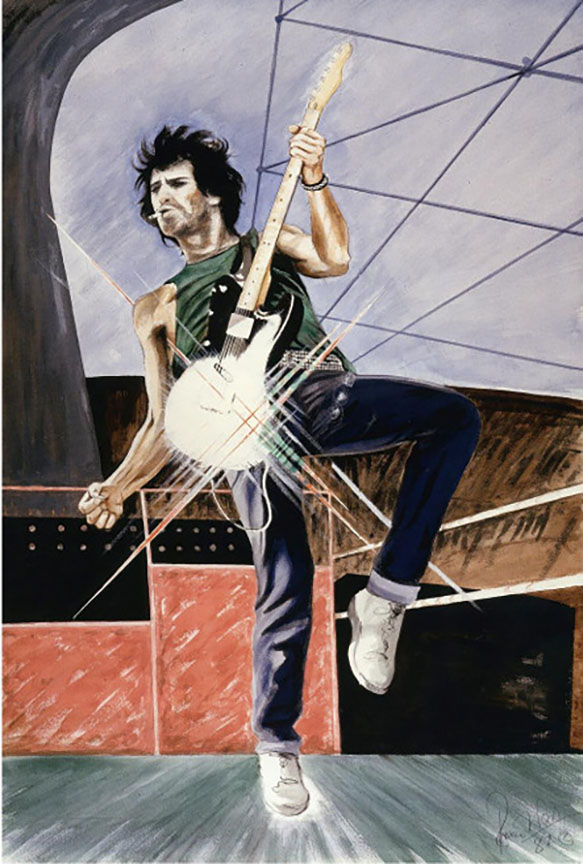 Ronnie Wood - Keith On Stage - Original Painting - Mixed Media on Canvas