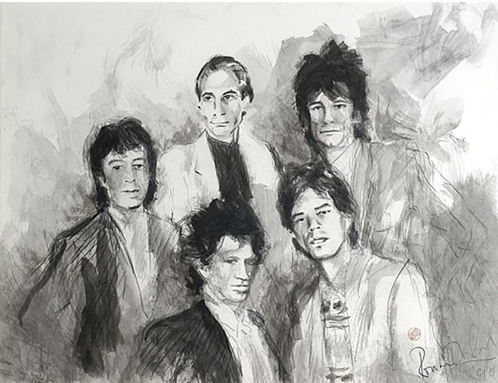 Ronnie Wood - Rolling Stones - Original Painting - Mixed Media on Canvas