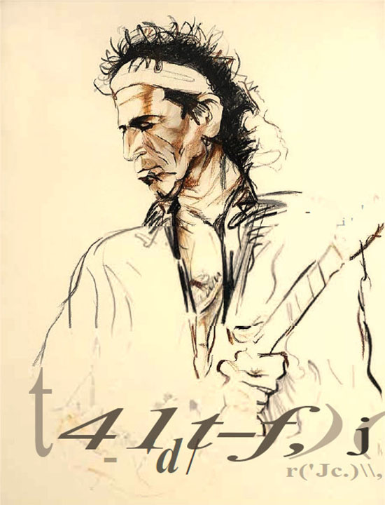 Ronnie Wood - Voodoo Keith - Original Painting - Pastel on Paper