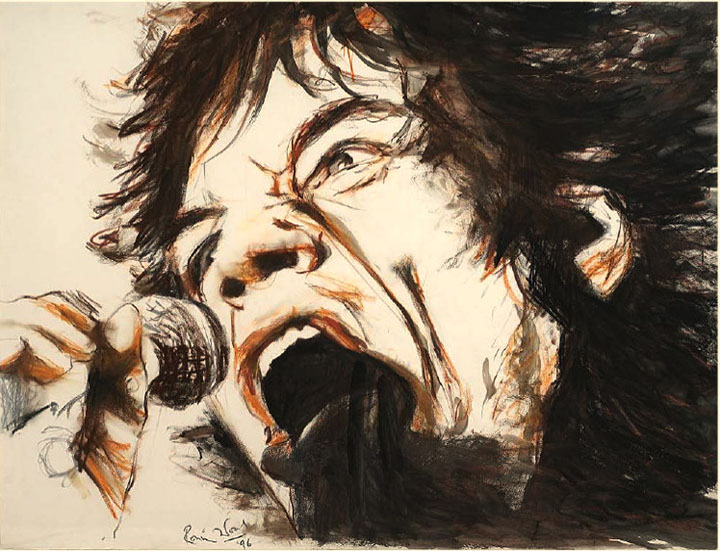 Ronnie Wood - Voodoo Mick - Original Painting - Pastel on Paper