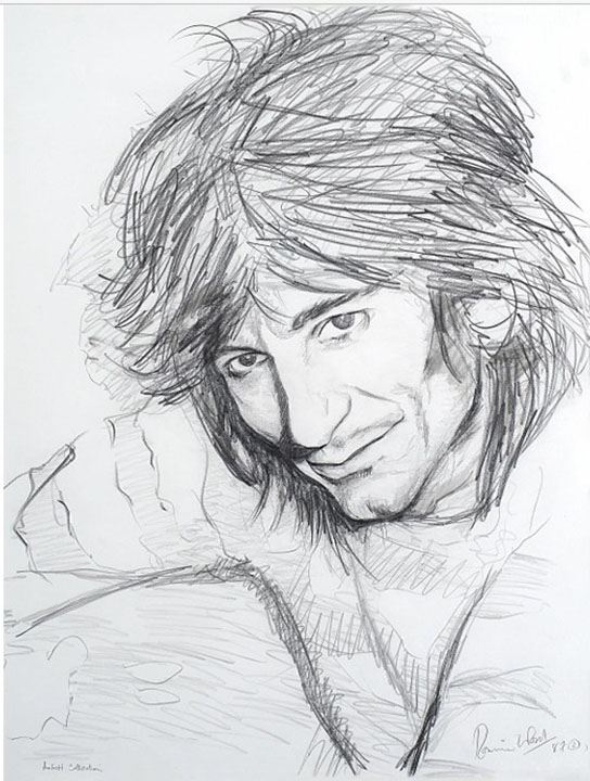 Ronnie Wood - Ronnie - Original Painting - Pencil on Paper 