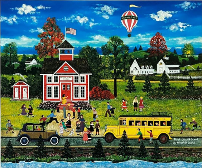 Jane Wooster Scott - First Day Of School - Limited Edition Lithograph