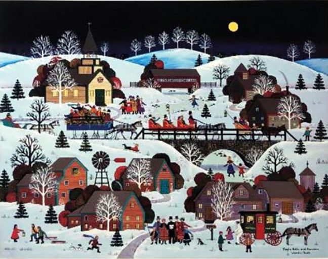 Jane Wooster Scott - Jingle Bells And Carolers - Limited Edition Lithograph