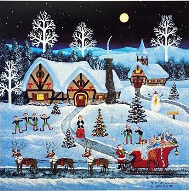 Jane Wooster Scott - North Pole Countdown - Limited Edition Lithograph