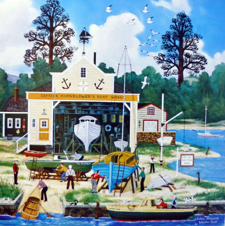 Jane Wooster Scott - Salem Shipyard - Limited Edition Lithograph