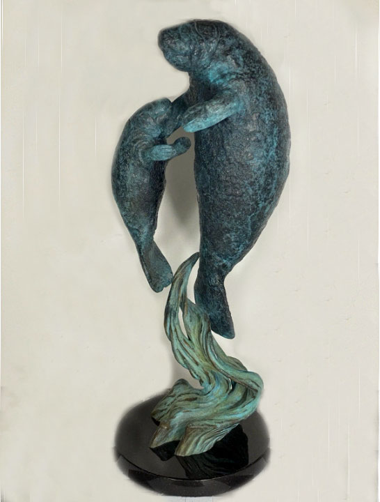 Wyland - Endangered Manatees - Limited Edition Bronze Sculpture