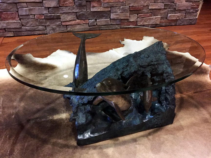 Wyland - Dolphin Experience Table - Limited Edition Bronze Sculpture