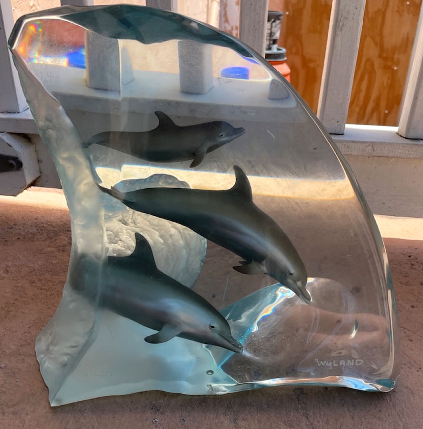 Wyland - Dolphin Tribe - Limited Edition Lucite Sculpture