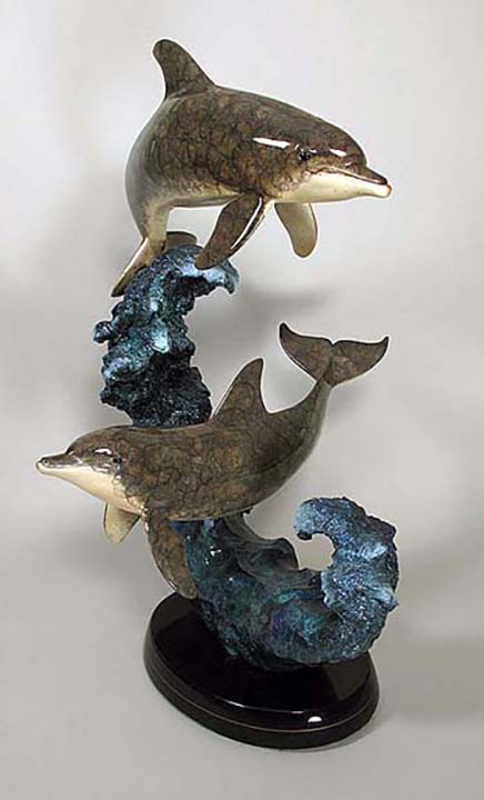 Wyland - Dolphin Wave - Limited Edition Bronze Sculpture