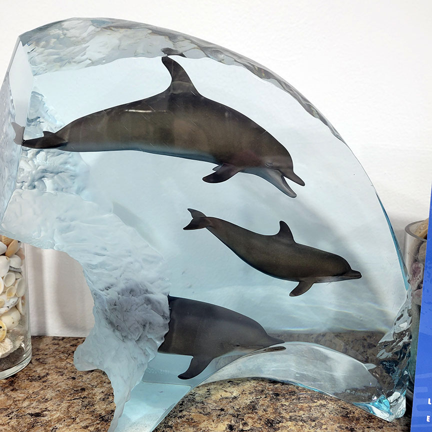 Wyland - Dolphin Wonder - Limited Edition Lucite Sculpture