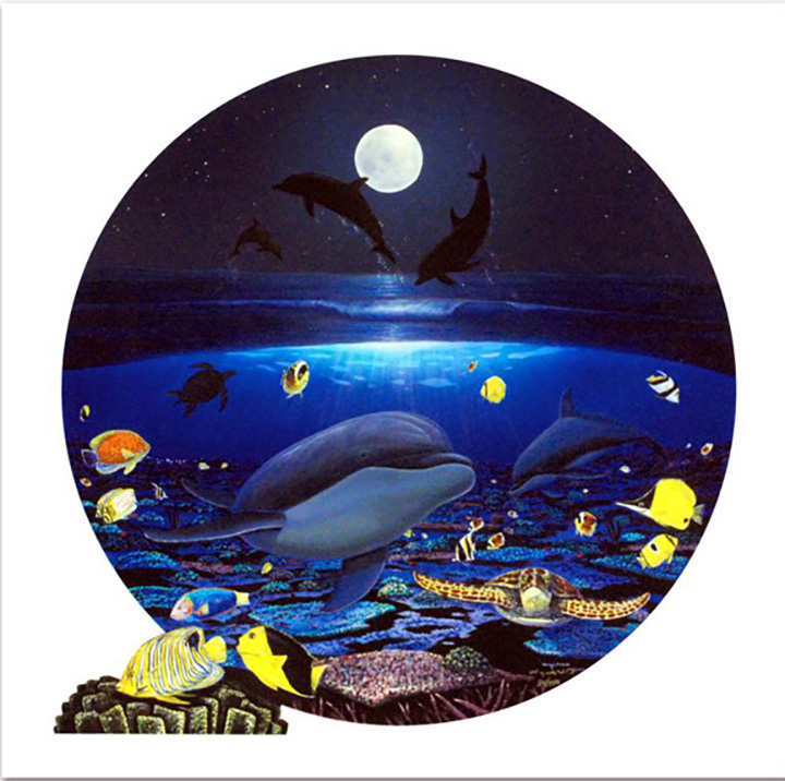 Wyland - Moonlight Celebration - Limited Edition Giclee on Canvas