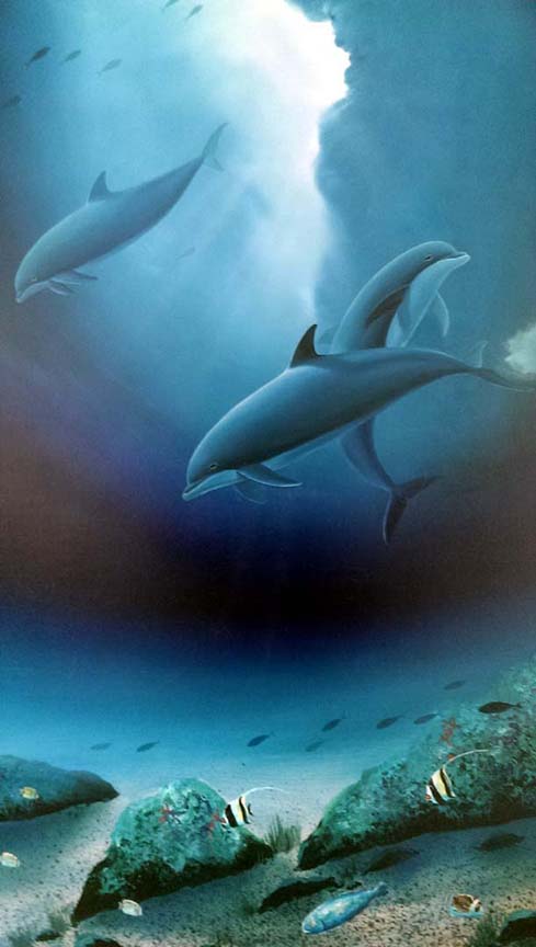 Wyland - Dolphin Sunrise - Original Painting - Oil on Canvas