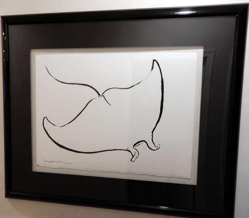 Wyland - Manta Ray - Original Painting - Chinese Brush Stroke