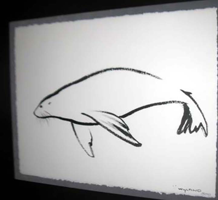Wyland - Seal - Original Painting - Chinese Brush Stroke
